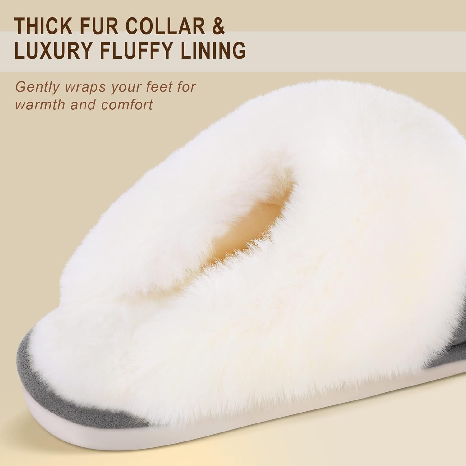 Women'S Fuzzy Slippers Memory Foam Fluffy Winter House Shoes Suede Faux Fur Slippers Indoor Outdoor